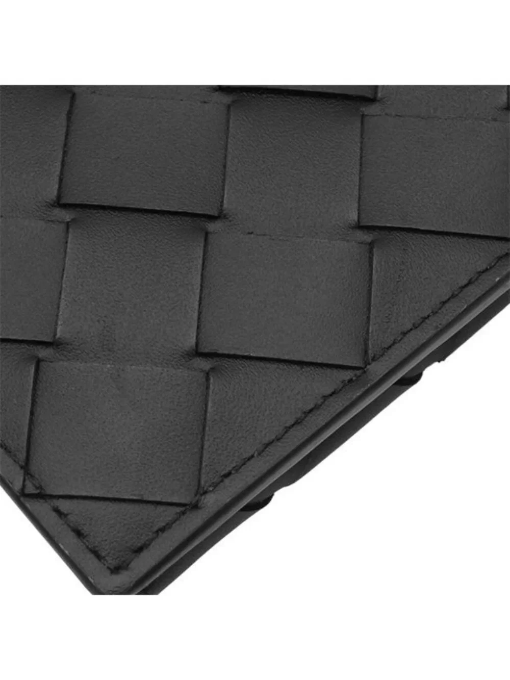 Bottega Veneta Wallet Intrecciato Leather Black Billfold Card Case Flap